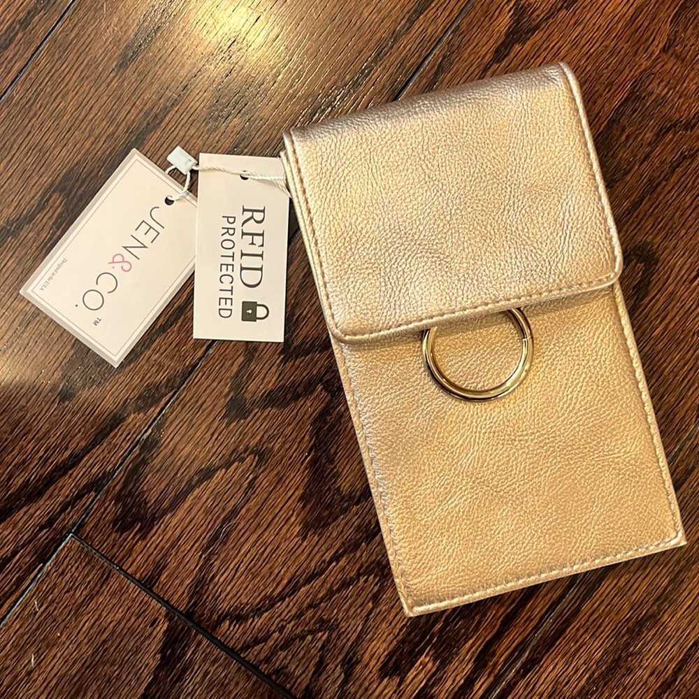 Jen&Co handbag Metallic Rose Gold crossbody/phone holder/wallet